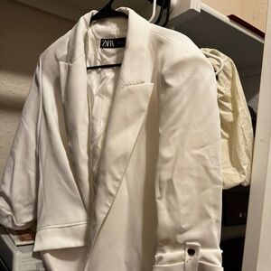Zara White Blazer Size L